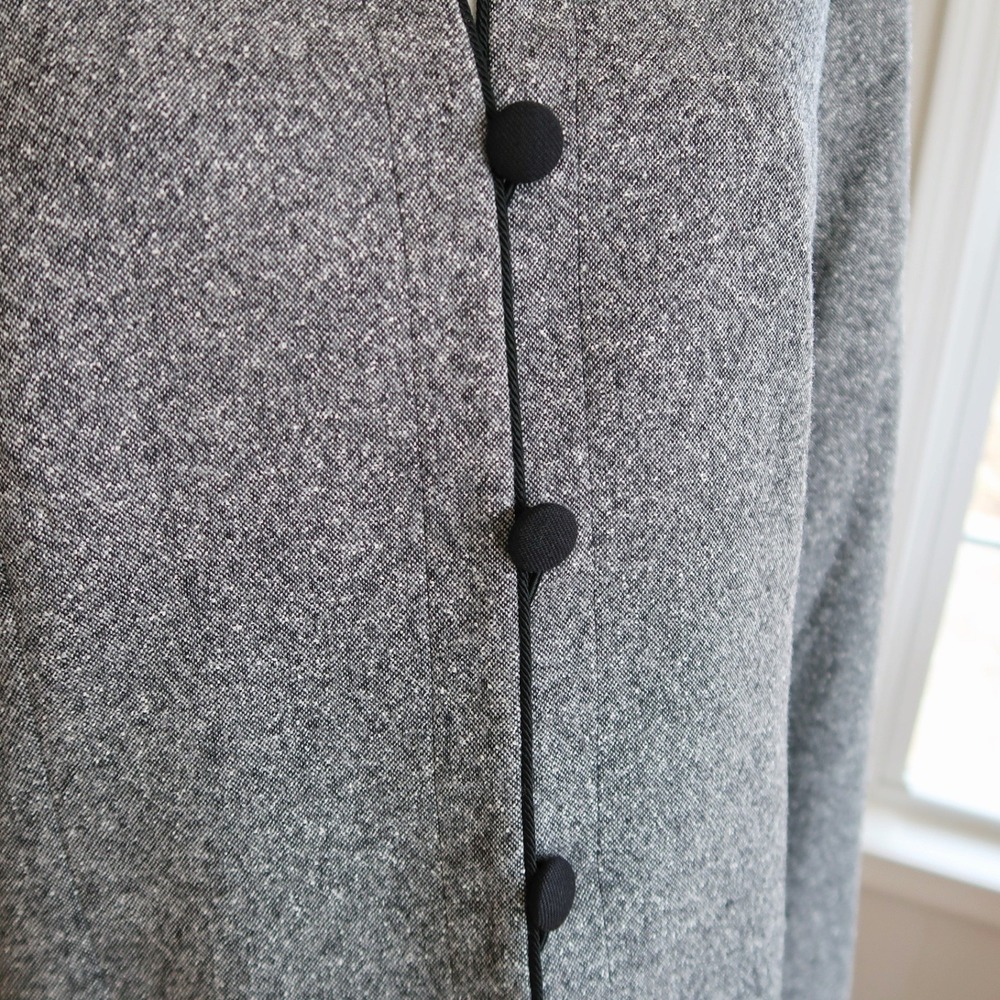 Pendleton Womens Wool Silk Blazer 12 Gray Collarless Quiet Luxury Old Money Chic - Picture 3 of 9